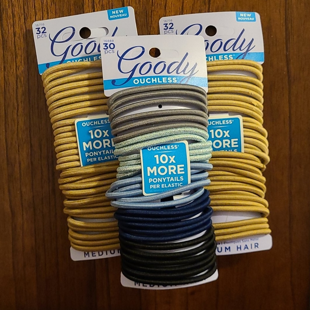SET Of 3 Goody Ouchless Medium Hair Elastics